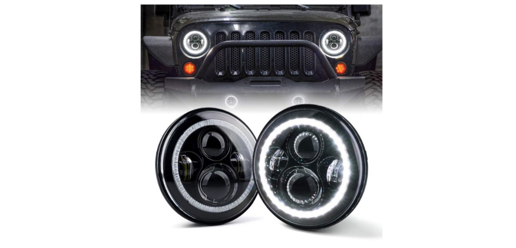 Xprite HL-JEEP-R7IN-80W-B Best Halo Lights For Jeep Wrangler