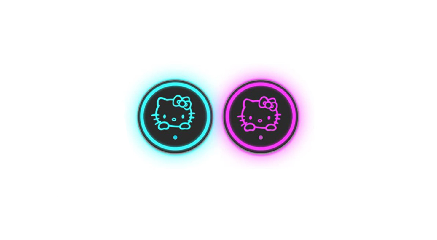 LED Cup Holder Lights for Hello Kitty