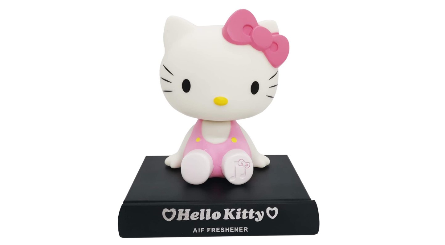 Pink-Cartoon-Hello-Kitty-Bobble-Head-Car-Decoration