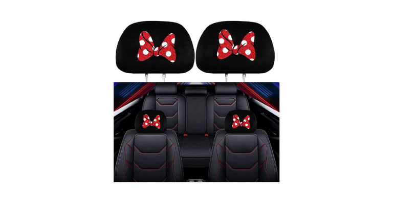 Zhengchang 2 Pack Minnie Mouse Headrest Covers